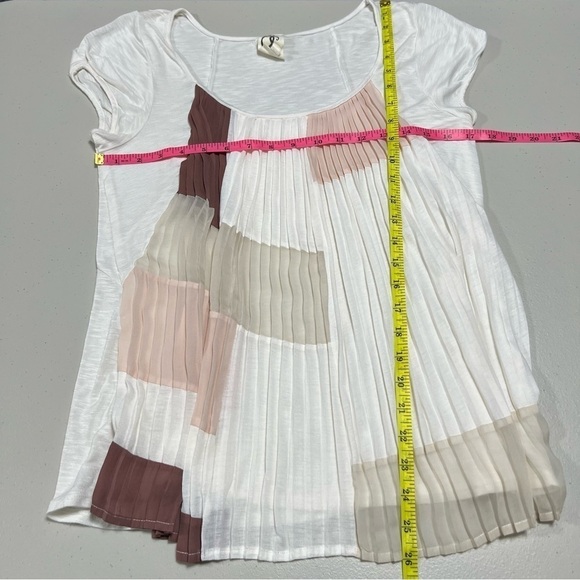 Anthropologie One September Pleated Colorblock Blouse - Picture 6 of 6